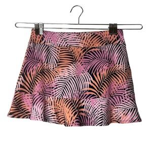 Tommy Bahama Skort Activewear Ruffle Hem‎ Tropical Palm Leaves Skirt Print Small